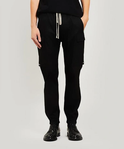 Shop Rick Owens Cotton-blend Cargo Trousers In Black