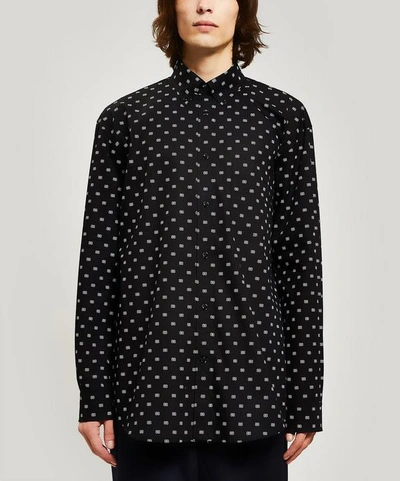 Shop Balenciaga All-over Bb Logo Cotton Shirt In Black