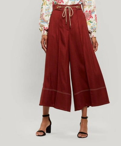 Shop Peter Pilotto Rope Belt Tailored Culottes In Red