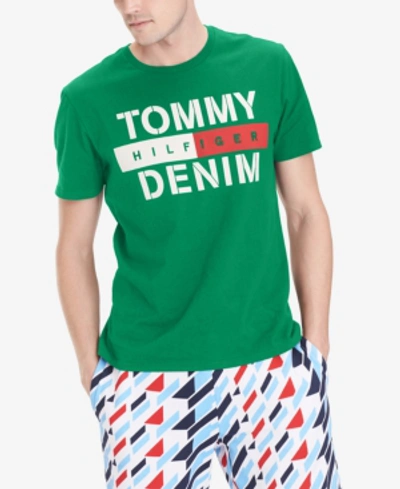 Shop Tommy Hilfiger Denim Men's Feller Logo Graphic T-shirt In Verdant Green
