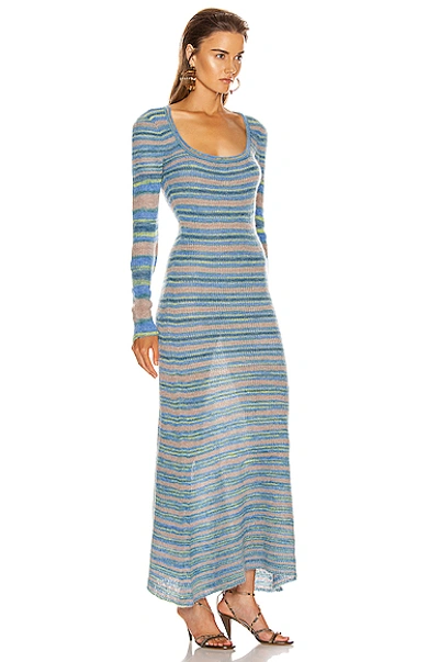 Shop Jacquemus Perou Dress In Blue,stripes In Stripe Blue