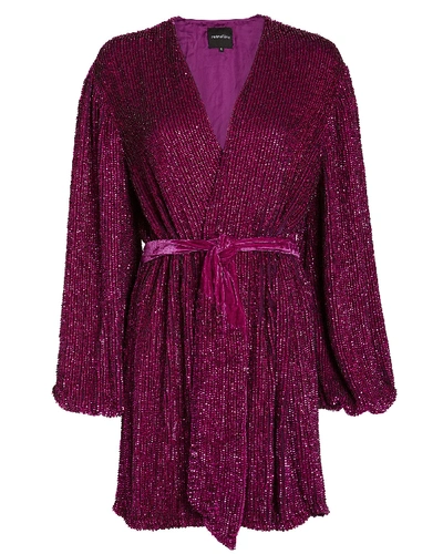 Shop Retroféte Gabrielle Sequin Mini Dress In Pink-drk