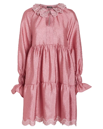Shop Stine Goya Daki Blouson Sleeve Mini Dress In Pink