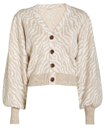 Shop Ulla Johnson Cici Zebra Knit Wool Cardigan In Multi