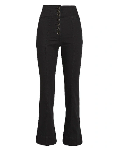 Shop Ulla Johnson Ellis High-rise Flared Jeans In Black