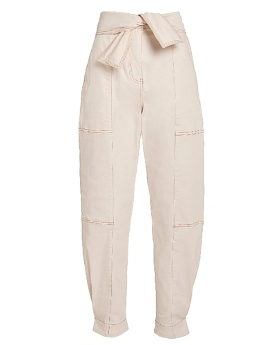Shop Ulla Johnson Storm Cargo Tie Waist Jeans In Ivory