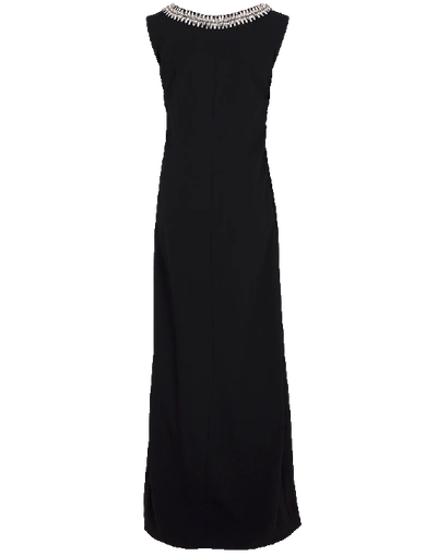 Shop Carolina Herrera Embroidered Bateau Gown In Black