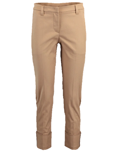 Shop Brunello Cucinelli Cotton Twill Cuff Pant In Chai