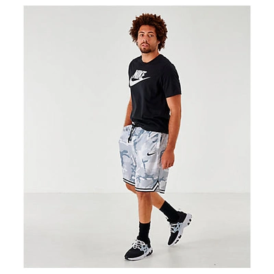 Shop Nike Men's Dri-fit Dna Camo Basketball Shorts In Grey