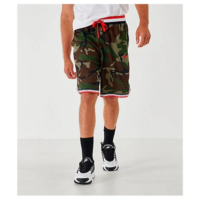 Shop Nike Men's Dri-fit Dna Camo Basketball Shorts In Green