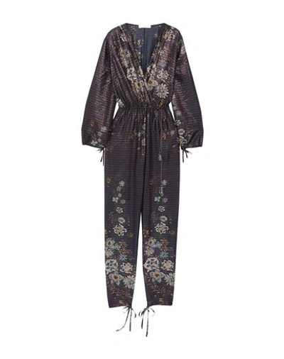 Shop Chloé Woman Overalls Dark Purple Size 12 Cotton, Silk, Polyether