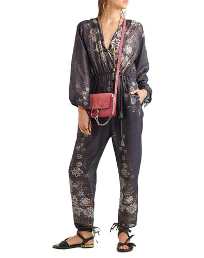 Shop Chloé Woman Overalls Dark Purple Size 12 Cotton, Silk, Polyether