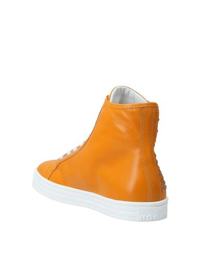 Shop Hogan Rebel Woman Sneakers Orange Size 5 Soft Leather