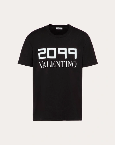 Shop Valentino Uomo T-shirt With 2099  Print In Black