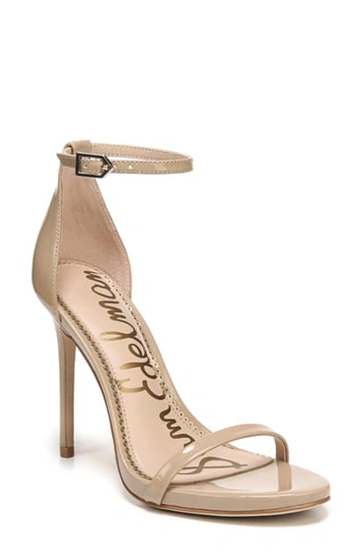 Shop Sam Edelman Ariella Ankle Strap Sandal In Nude Patent Leather