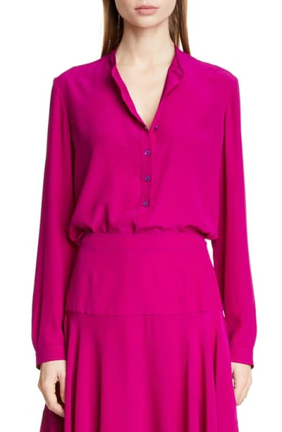 Shop Stella Mccartney Eva Silk Crepe De Chine Blouse In Purple