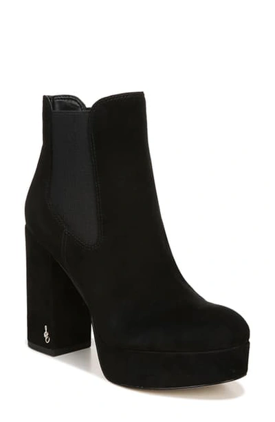 Shop Sam Edelman Abella Platform Chelsea Boot In Black Suede