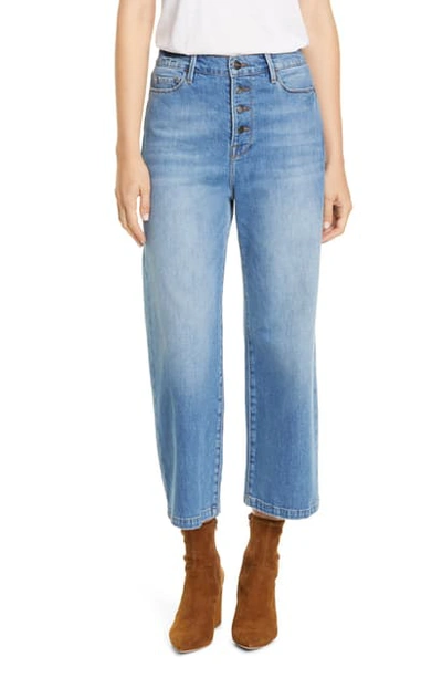 Shop Frame Ali Button Fly Crop Wide Leg Jeans In Yorkshire