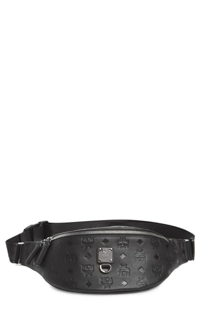 Shop Mcm Fursten Visetos Leather Belt Bag In Black