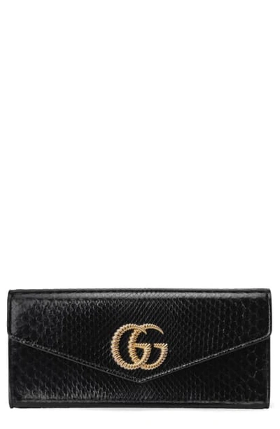 Shop Gucci Genuine Snakeskin Evening Clutch In Nero