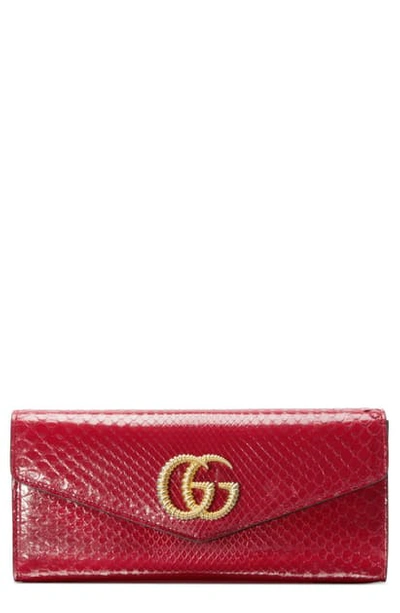 Shop Gucci Genuine Snakeskin Evening Clutch In Romantic Cerise