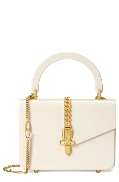 Shop Gucci Mini 1969 Plexiglas Top Handle Bag In Ivory