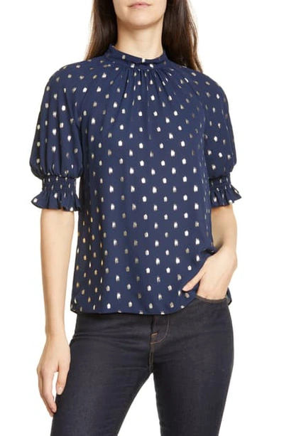 Shop Ted Baker Puff Sleeve Top In Dk-blue