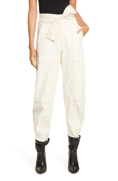 Shop Ulla Johnson Storm Tie Waist Tapered Jeans In Blanc