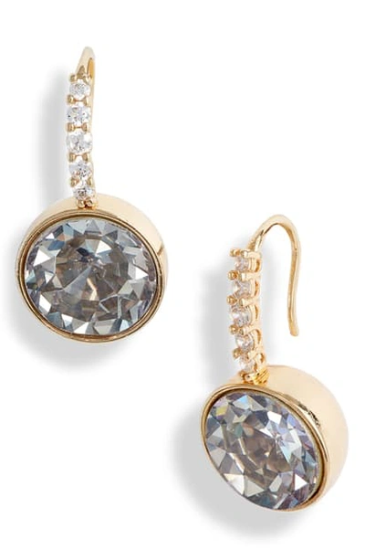 Shop Kate Spade Reflecting Pool Pave Drop Earrings In Clear/ Gold