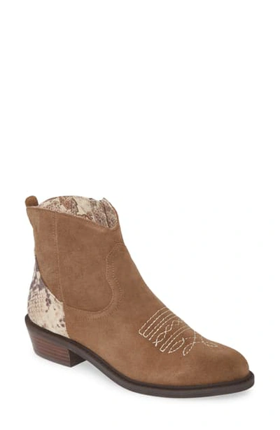 Shop Band Of Gypsies Montrose Bootie In Khaki Tan Suede