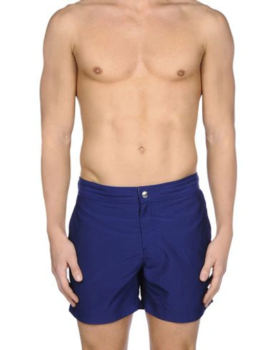 Shop Brunello Cucinelli Swim Shorts In Dark Blue