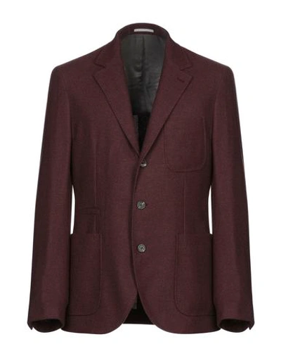 Shop Brunello Cucinelli Suit Jackets In Maroon