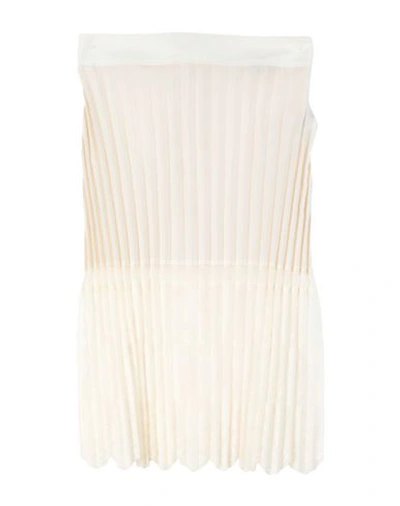 Shop Stella Mccartney Woman Midi Skirt White Size 8-10 Cotton, Polyester, Polyamide, Linen