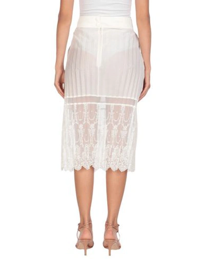Shop Stella Mccartney Woman Midi Skirt White Size 8-10 Cotton, Polyester, Polyamide, Linen