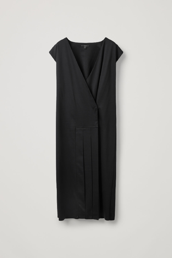 cos black wrap dress