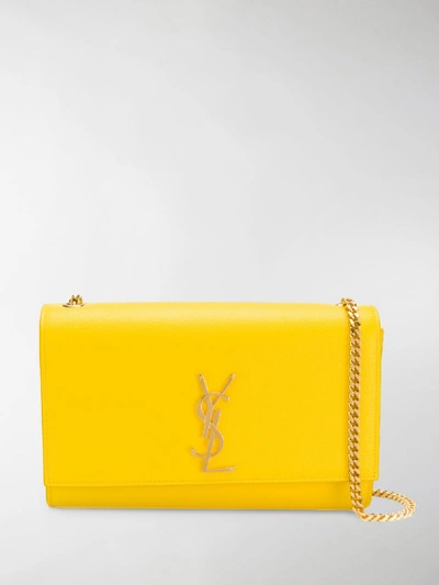 Shop Saint Laurent Small Kate Crossbody Bag In Yellow