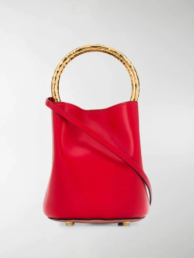 Shop Marni Pannier Top Handle Bag In Red