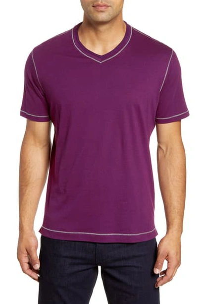 Shop Robert Graham Maxfield Tailored Fit V-neck T-shirt In Berry