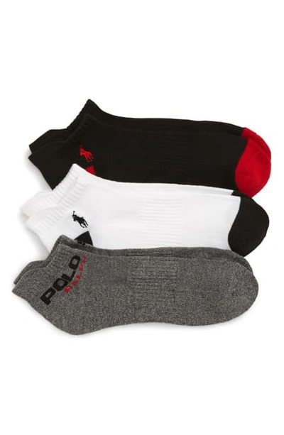 Shop Polo Ralph Lauren 3-pack Low-cut Socks In Black Marled