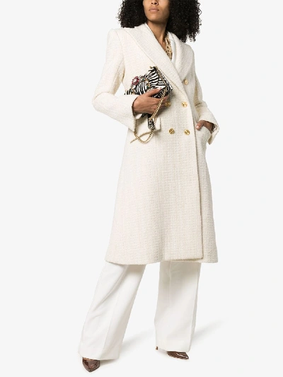 Shop Alexandre Vauthier Structured Double-breasted Wool Coat In White