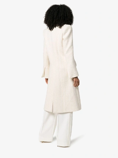 Shop Alexandre Vauthier Structured Double-breasted Wool Coat In White