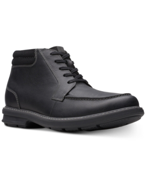 black leather casual boots mens