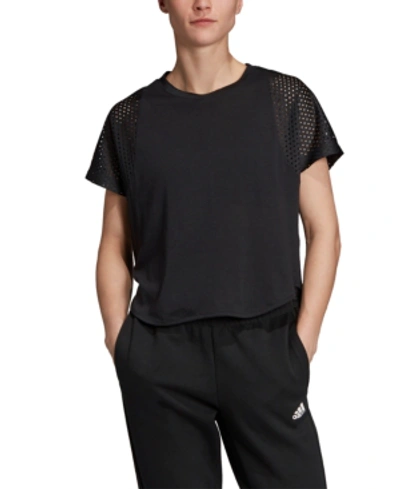 Shop Adidas Originals Adidas Women's Id Mesh T-shirt In Black