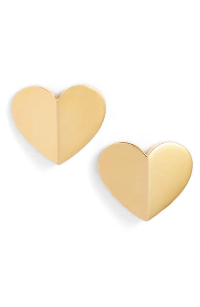 Shop Kate Spade Heart Statement Stud Earrings In Gold