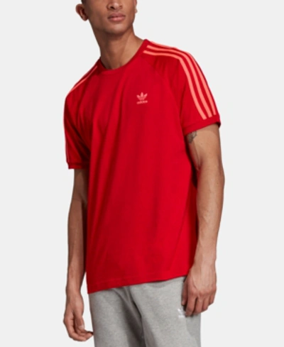 Adidas Originals Adidas Men's Originals 3-stripe T-shirt In Scarlet/flash  Red | ModeSens