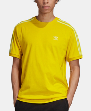 adidas 3 stripe t shirt yellow