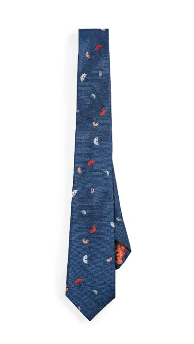 Shop Paul Smith Umbrella Tie In Navy