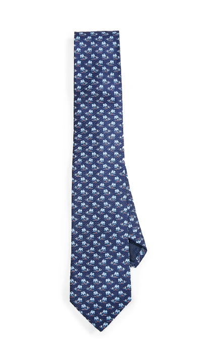 Shop Ferragamo Elephant And Mouse Printed Tie In Navy