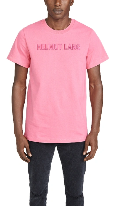 Shop Helmut Lang Raised Embroidery Logo Standard Tee Shirt In Prism Pink
