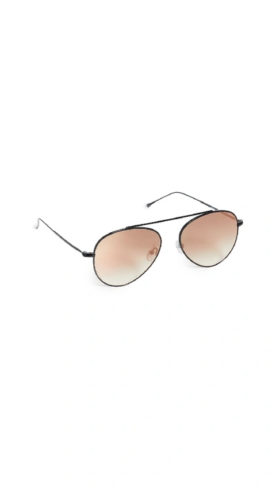 Shop Illesteva Dorchester Sunglasses In Black/gold Gradient